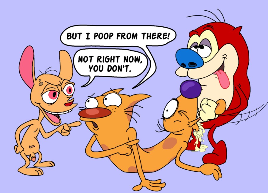 party stimpy cartoon and adults ren beach Cock and ball torture hentai